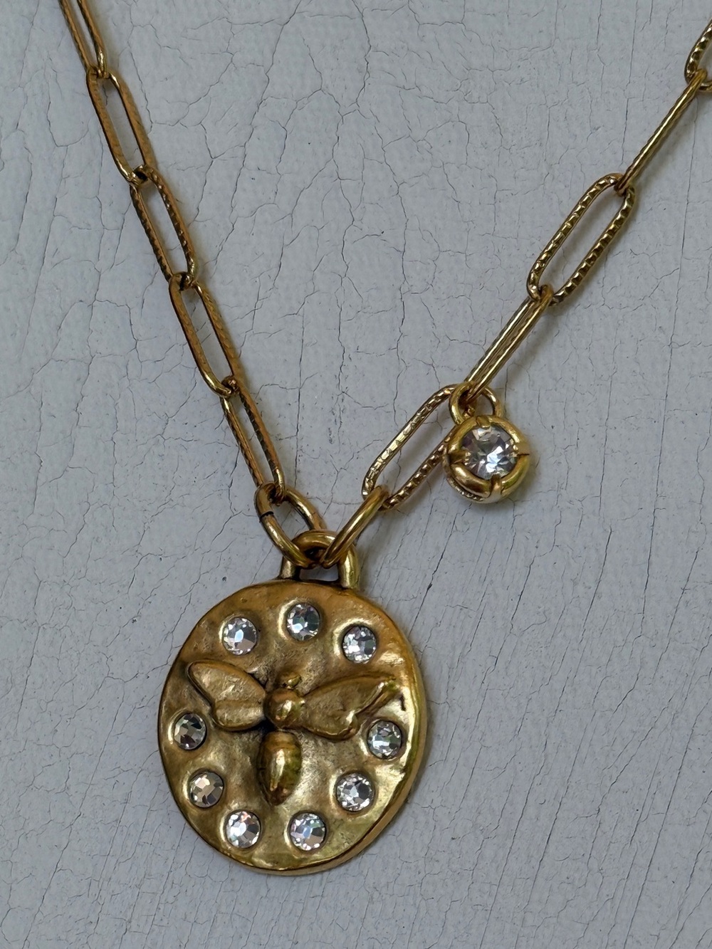 French Honey Bee Charm Necklace - Picture 3 of 6